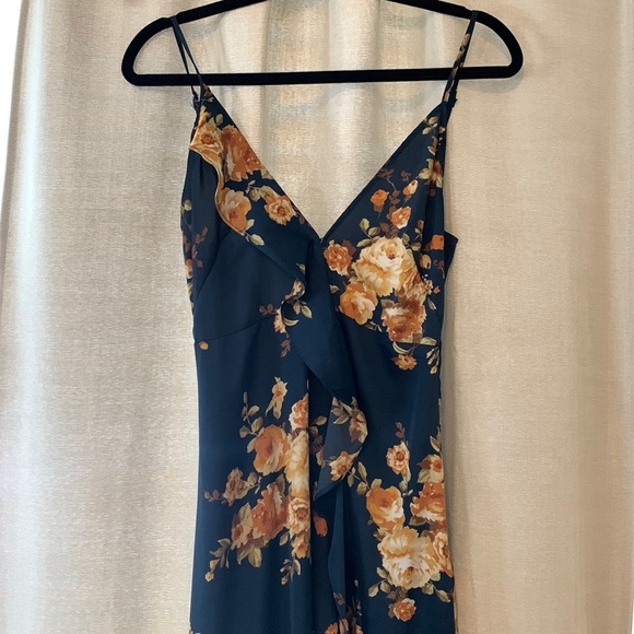 Floral navy blue dress, Small - Picture 1 of 7